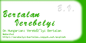 bertalan verebelyi business card